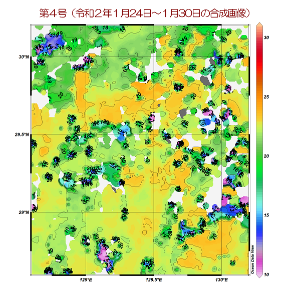 トカラ群島周辺表面水温図